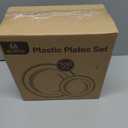 Gold Plastic Plates, MCIRCO 100 Pieces Disposable Party Plates for Weddings, Premium Gold Rim Plates, Include 50 10.25 Inch Dinner Plates and 50 7.5 Inch Dessert Appetizer Plates