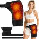 Red Light Therapy Hip Thigh Wrap with Massage, 105 LED Beads, 660/850nm Light, 3 Vibration Massage Modes, 3 Adjustable Heat Levels, USB Powered, Wearable Support for Thigh, Buttock & Lower Back