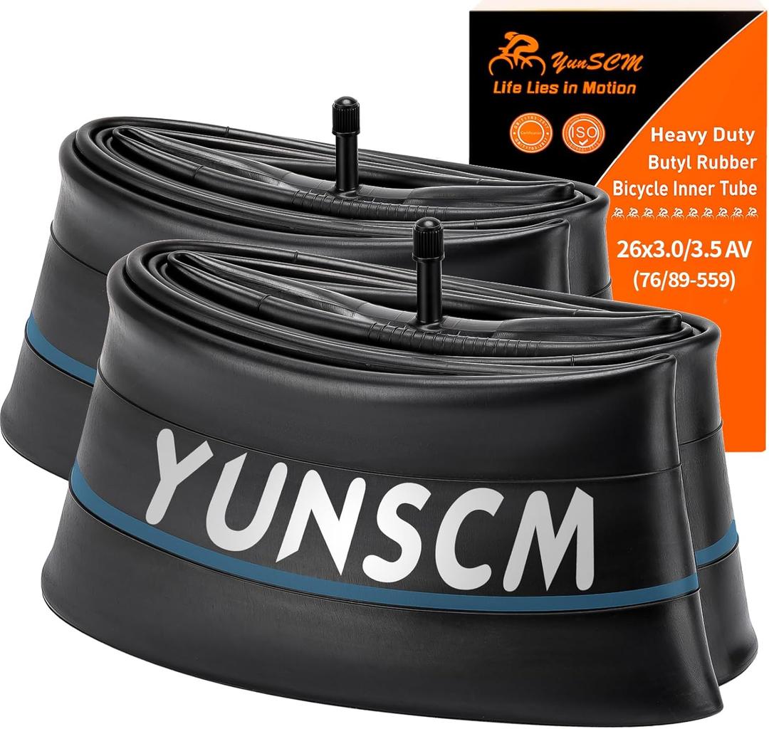 2-PCS 26 x 3.0 Heavy Duty E-Bike Tubes 26X3.0/3.5 AV32mm Schrader Valve 76/89-559 Inner Tubes Compatible with 26 X 3 26 X 3.5 Bike Bicycle Tire Tubes