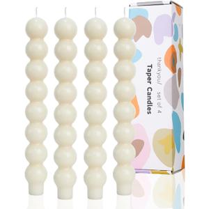 Ivory Candlestick Dripless Taper Candles Unscented Party Gift Winter Holiday Dinner Table Decorations 15h Long Burning 9 inch Set of 4,2C