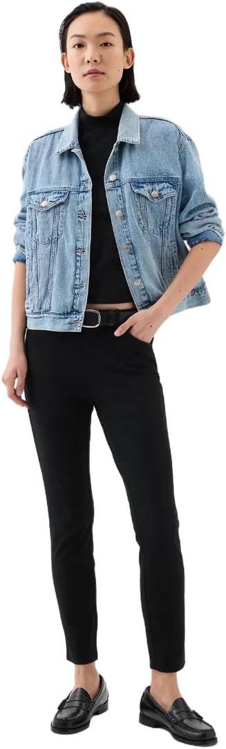 Gap Women's Skinny Ankle Pants in Bi-Stretch (6, True Black)
