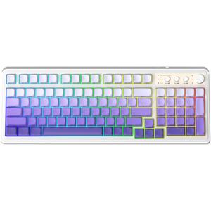 AULA S99 Wireless Keyboard, Tri-Mode Bluetooth/2.4GHz/USB-C Cute Creamy Gaming Keyboard with Number Pad RGB Backlit, Media Knob Custom Computer Keyboards for MAC Xbox PC Gamer - Gradient Purple