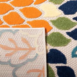 SAFAVIEH Washable Rug Outdoor Cabana Collection - 2'2" x 5', Ivory & Orange, Non-Shedding & Easy to Clean, Entryway, Front Door, Kitchen, Mudroom (CBN391A)