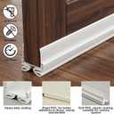 Yaocom 4 Strip White 32 Inch Vinyl U-Shape Door Bottom Seal, Slide on Weatherstrip Interior Door Bottom to Block Light and Reduce Noise Fits 32 x 1-3/8 Doors, Fills 1/2 1-1/2 Gaps