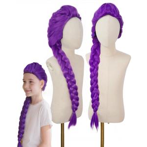 Kids Wigs Purple Braids Accessories for Girls (Shine-Purple)