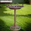 BSTGIFTS Metal Bird Bath - Iron Birdbath 28.5" H, Bird Bath for Water Fountain, Bird Feeder Bowl for Yard Patio Lawn Decor (Fountain Pump not Included)