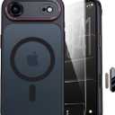 JUESHITUO Magnetic for iPhone 17 Air Case: Upgraded [Full Camera Protection], with [1X Screen Protector] [Camera Button], 6.5" Case for iPhone 17 Air, Black