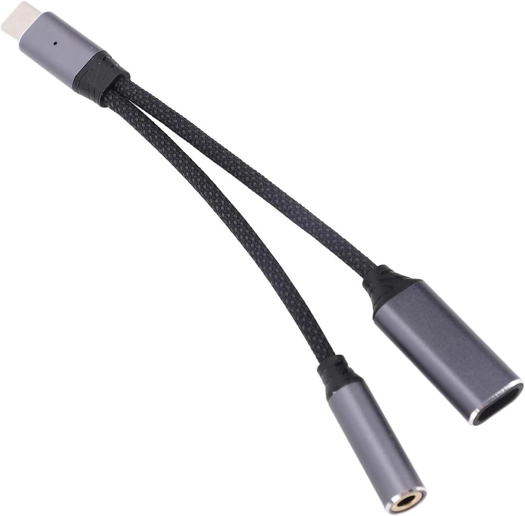 Tangxi Mens USB C Female Adapter for USB C Cable Ad Adapter at 3.5 Mm (Gray)