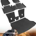 6 Pcs for Nissan Rogue Floor Mats 2014-2020 (Not for Rogue Sport), Full Set Car All Weather Cargo Liners Trunk Back Seat Cover Protector Backrest Carpet Rubber for Rogue Interior Accessories
