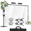 Heavy Duty Backdrop Stand, 8.5x10ft Adjustable Photo Background Support System Kit with Metal Base, Pipe and Drape Photography Back Drop Kit for Parties Video Studio Wedding