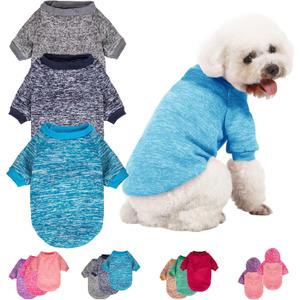 3 Pack Dog Sweater, Dog Sweaters for Small Dogs, Warm Soft Pet Clothes for Puppy, Medium Large Cat, Dogs Girl or Boy, Dog Shirt for Winter Christmas (Grey+Navy+Blue, Small)