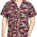 SSLR Pack Hawaiian Shirt for Men Flamingo Short Sleeve Casual Button Down Shirts Summer Beach Shirt XXXL
