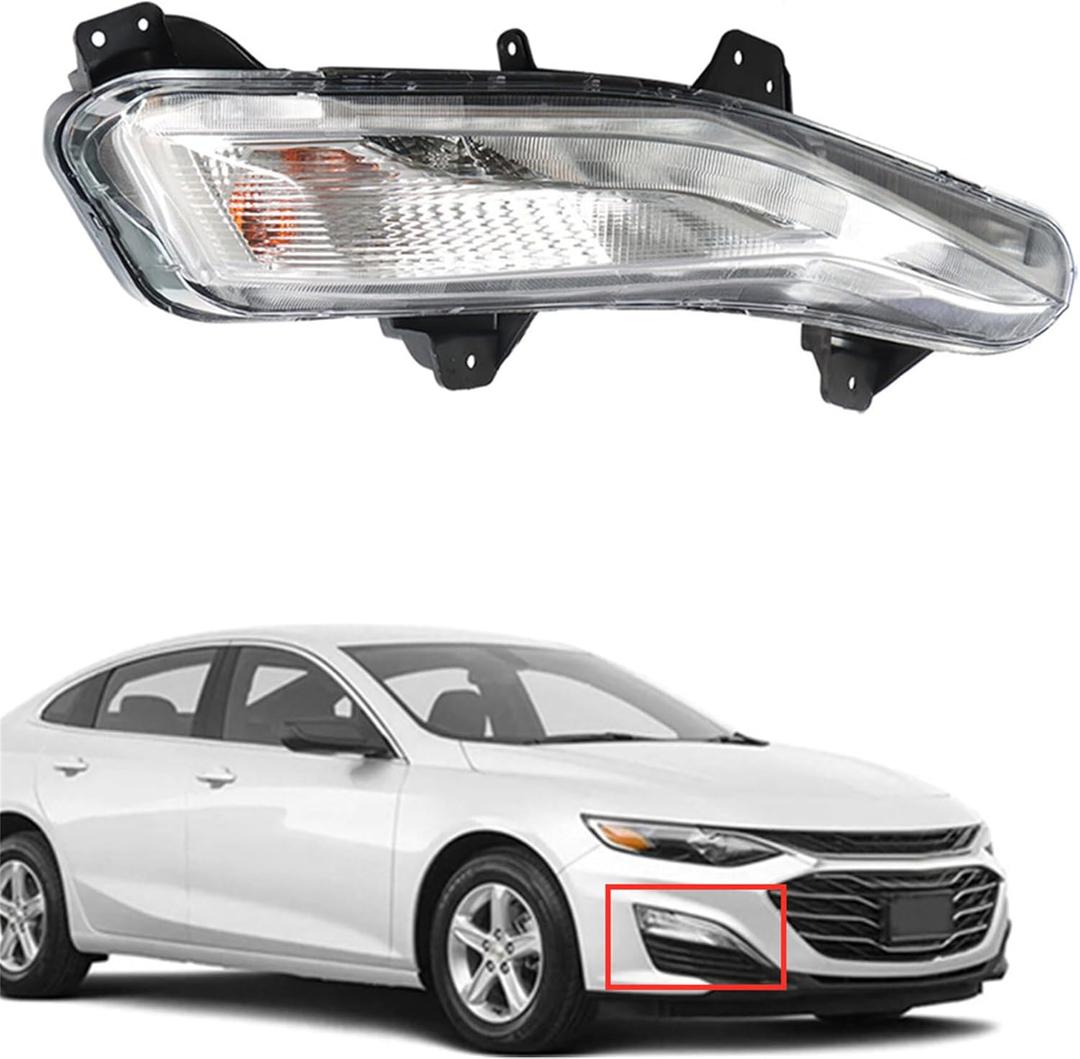 WFLNHB Passenger Right Side Fog Light Replacement for 2019-2021 Chevy Malibu Sedan DRL Bumper Turn Signal Lamp 84575553 84575552