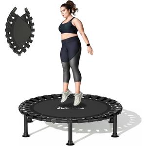 ZCMHAXJ Foldable Mini Trampoline, 36" Rebounder Trampoline for Adults & Kids, 440lbs Capacity Indoor Fitness Workout Exercise Equipment