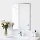 Frameless Mirror, 36x24 inch Rectangular Bathroom Mirrors for Wall,99% Reflective, Easy Install for Over Sink, Modern Ornament for Bathroom, Bedroom, Living Room and Entryway