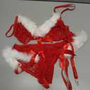 Avidlove Women Christmas Lingerie Two Piece Santa Bra and Panty with Garter Belt Set Lace Teddy Babydoll Bodysuit Small