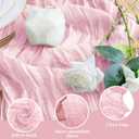 Wokceer Cheesecloth Table Runner 4Pack 10FT Blushing Pink Christmas Gauze Cheese Cloth Table Runner for Party Easter Rustic Sheer Table Runners for Baby Bridal Shower Wedding