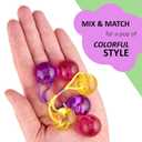 24pc Ponytailers Large Round Ponytail Balls Twin Bead Hair Elastics Bright Multicolored Twin Hair Beads Bauble Hair Ties Ponytail Holders, Toddler KidsValue Pack