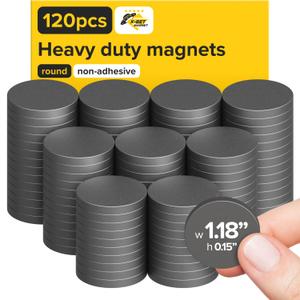 Ultra-Strong Ceramic Round Magnets (1.2x0.15"/30x4mm, 120 pcs) - Heavy Duty Magnets, Non-Corrosive, High Thermal Resistance, Versatile For Home, Office, Workshop, Whiteboard, Fridge And Hobby Use