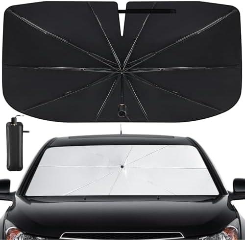 Windshield Sun Shade Umbrella - Car Sun Shade Windshield, Foldable Car Window Shades, Reflector Sunshade Offers Ultimate Sun Protection for Hatchback, Truck, SUV, MPV