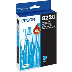 EPSON 822 DURABrite Ultra Ink High Capacity Cyan Cartridge (T822XL220-S) Works with WorkForce Pro WF-3820,3823, 4820, 4830, 4833, 4834