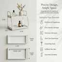 Mustry Bathroom Countertop Organizer, 2-Tier Makeup Organizer for Vanity, Wooden Shelf with Gold Metal Frame for Skincare, Perfume & Decor (White&Gold)