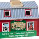 Melissa & Doug Fold and Go Wooden Barn with 7 Animal Play Figures - Farm Animals Barn Toy, Portable Toys, Farm Toys for Kids and Toddlers Ages 3+
