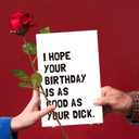 Dirty Birthday Card for Husband Boyfriend, Funny Birthday Card from Wife Girlfriend, Rude Birthday Gift (#1)