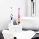 Bow Ceramic Toothbrush Holder, Cute Toothpaste Organizer with Drain Hole, Bathroom Countertop Storage for Electric Toothbrush, Toothpaste & Accessories (White)