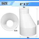 Pushglossy 6" X 3" PVC Pipe Fitting Schedule 40 Compatible with 429-E Series Eccentric Reducer Coupling Suitable for High-flow Capacity, Plumbing, Irrigation, Pool, Spa, White