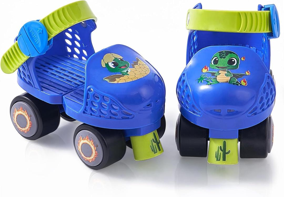 Kids Roller Skates for Girls and Boys Age 2-4 Years Old,Adjustable Quad Toddler Children Beginner Roller Skates (Blue)