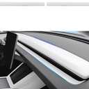 Fit Tesla Model 3 Highland 2024 2025 Dashboard Panel Trim for Center Console Front Air Condition Vent Cover Sticker ABS Accessories 2Pcs(Matte White)