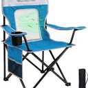 Camping Chair, 300 LBS Breathable Mesh Lawn Chairs Folding (Blue White) | High Back, Portable Outdoor Folding Camping Chair for Adults, with Cup Holder for Picnic, Lawn, Beach, Fishing and Sports