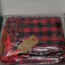 HRX Package Large Fabric Drawstring Gift Bags 20x16 16x12 inches, 6pcs Christmas Sacks Buffalo Plaid Big Cloth Gift Bags for Xmas Presents