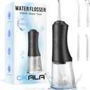 Water Flosser, Water Dental Flosser Pick for Teeth, 300ML IPX7 Waterproof Oral Irrigator, 3 Modes 4 Replaceable Jet Tips, Professional Flossing Cleaning Picks for Home Travel Gums, Braces Care (Pure Black)