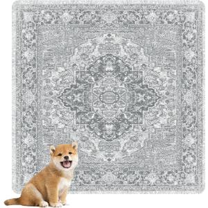 nunubaby Washable Pee Pads for Dogs, Stylish, Non-Slip and Leak-Proof Pee Pads. Reusable Potty Pads for Dogs for Crates and Floors.(Gray/Geo, 36" x36" ) (36x36 Inch (Pack of 2))