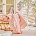 Ruffled Toddler Blanket Ruffle Comforter for Baby Toddler Girls, Soft Cozy Cute Quilted Blanket Breathable Microfiber Comfortable Down Alternative Small Size Quilt with Ruffle - 39"x 47" Light Pink