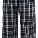 SOLY HUX Women's Plaid Pants Drawstring Elastic Waist Wide Leg Baggy Lounge Pants Casual Long Trousers (Blue, M)