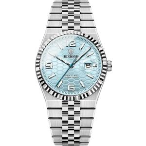 Men's Modern Wristwatch with 3D Textured Dial, Luminous Hands, 30M Water Resistant, Stainless Steel Strap Quartz Movement, 40mm Slim Designv