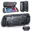 FASTSNAIL Switch 2 Protective Case, Switch 2 Cover with Dockable TPU Middle Frame, Non-Slip Ergonomic Grip for Joycon 2, Anti-Scratch PC Front Cover with 12 Game Card Slots for Switch2 Accessories