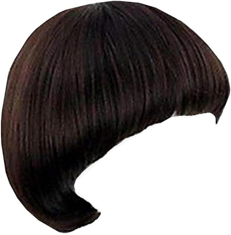 OYSRONG Women Men's Short Black Full Bang Hairstyle Straight Wig, Cosplay Heat Resistant Fibre Wig