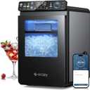 ecozy Smart Nugget Ice Maker Countertop, First Full-Color Smart Panel Ice Machine with APP Control, Double-Layer Insulation, 44 lbs/24H Soft Pellet Chewable Ice, Pull-Out Water Tank, Self-Cleaning