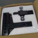 Ayleid Trailer Hitch Tri-Ball Mount with Hook&Pin&Rotatable Tow Shackle,Fits 2-in Receiver with 1-7/8-in,2-in,2-5/16-in Hitch Ball , Adjustable with Shackle