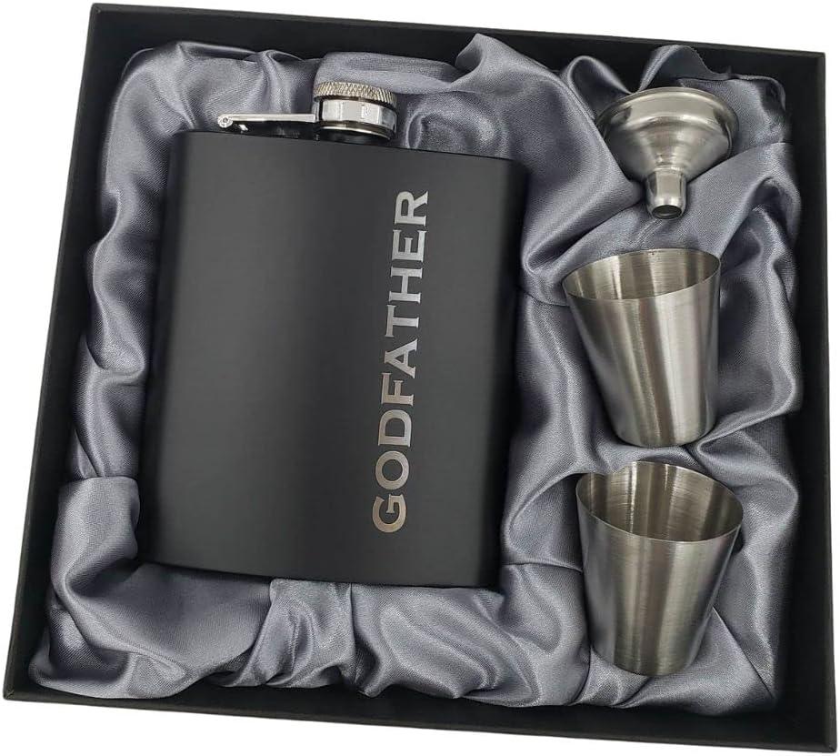 Godfather Gifts from Godchild, Godfathers Gift, Will You be my Godparents Proposal, God Parents Presents Proposal, God Father's Present, Baptism, Hip Flask Engraved (Godfather)