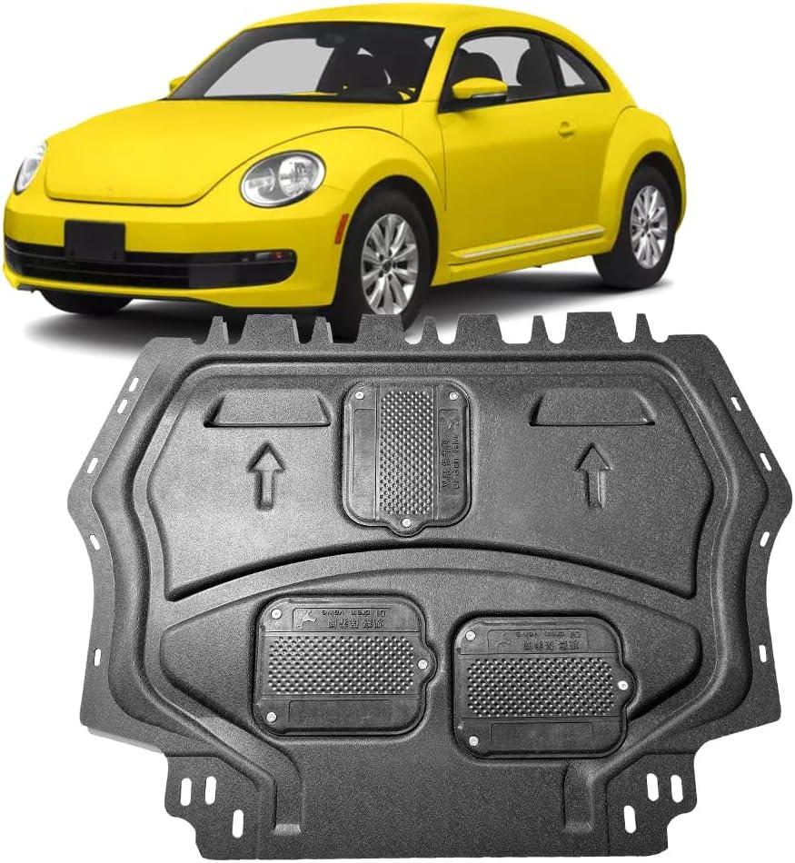 Engine Guards Mud Flaps for VW Beetle 2012 2013 2014 2015 2016 2017 2018 2019 Front Engine Splash Shield Guards Suitable for Beetle Under Engine Cover Directly Replace Original One Black