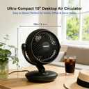 Fan for Bedroom with Remote,28dB Touch Control, Ultra Quiet Desk Fan, 9-Hour Timer, 70ft Powerful Airflow, 10-Inch High-Velocity Air Circulator Fan,8-Speed Oscillating Table Fan for Home, Dorm,Office
