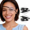 AMZVIO 2pcs Eye Shield After Cataract Surgery, Hard Protective Eye Patch for Sleeping,with Adjustable Strap, Breathable Ventilated Eye Covering for Cataract Recovery(Black), One Size