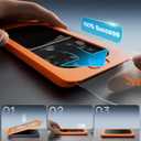 OMOTON Screen Protector for iPhone 17 Pro [Auto-Dust Removal], Tempered Glass with 9H+ Hardness & 12FT Military Grade Shatterproof, Full Coverage Protection, 2 Pack