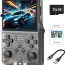 R40S Pro+ Handheld Game Console, 30000 in 1 Games Mini Retro Video Console, 3.5-Inch IPS Screen,256GB TF Memory Memory,Built in 45+ Emulators,3800mAh Battery (Transparent Black 256G)