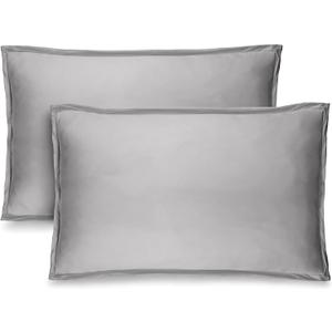 Bare Home Queen Pillow Sham Covers - Set of 2 - Premium 1800 Ultra-Soft Microfiber - Double Brushed - Bed Pillow Shams - Pillows Not Included (Set of 2, Light Grey)